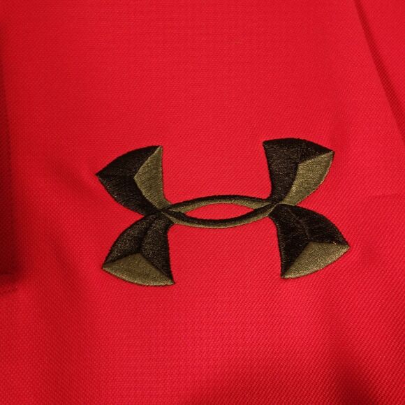 Under Armour Golf polo shirt mens L Large red embroidered 96 UPF 30+ short sl - Picture 3 of 13
